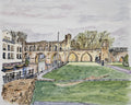 Old city wall in Zutphen, The Netherlands (Giclee print)