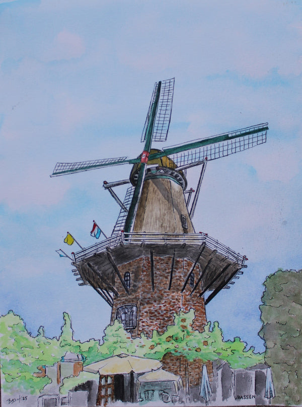 Windmill, Vaassen, Netherlands (Giclee print)