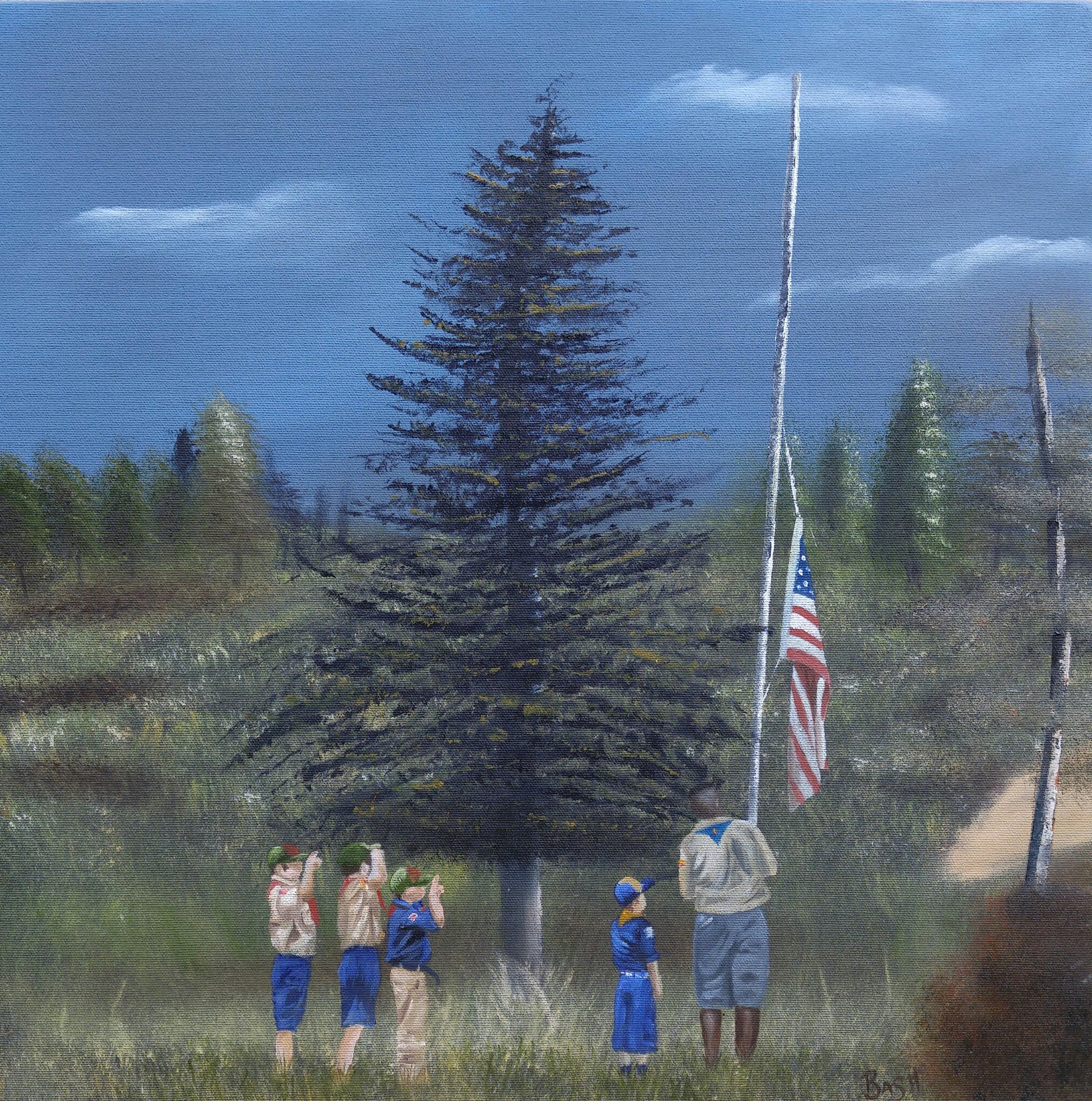 Cub Scout Camp, Limited edition framed giclee print